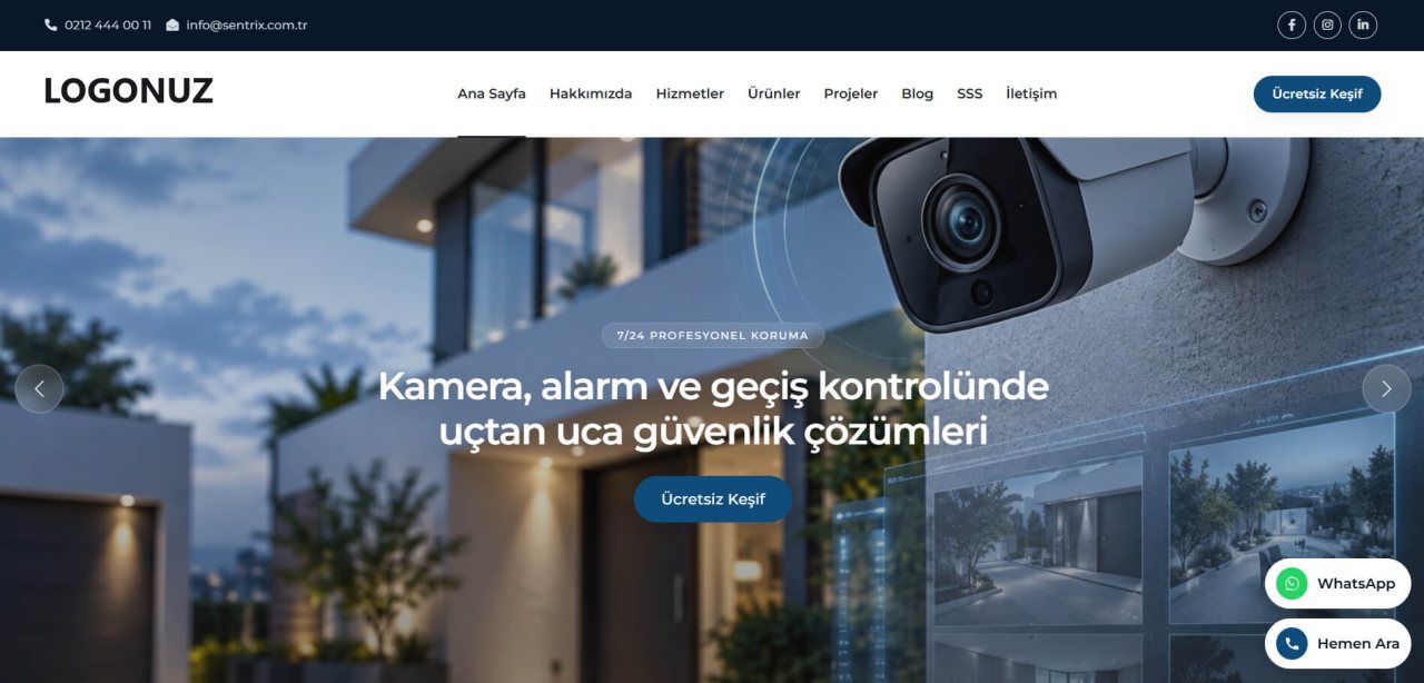 Güvenlik Sistemleri Web Sitesi Tasarımı örnek ekran görüntüsü